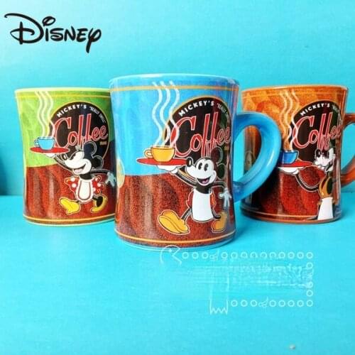 Disney Mugs New Mickey Minnie Goofy Ear Ceramic Mugs Card Love Cartoon Large Capacity Coffee Mugs Drinking Mugs