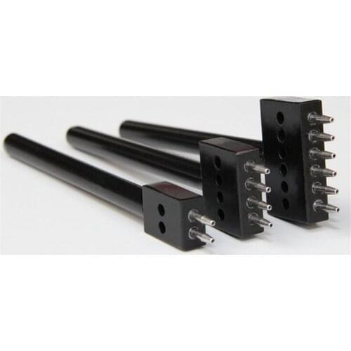 3/4/5/6mm Black Round Row Punching Tool DIY Leather Pitch Round Spacing Hole Punch Lacing Stitching Hand Sewing Thread Tool