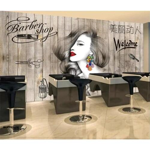 Photo wallpaper Nordic hair salon hairdresser beauty salon barber shop background wall decoration 3d wallpaper mural