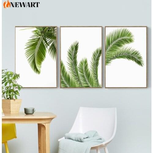 Nordic Plant Leaves Canvas Wall Art Green Flora Decoration Picture Painting for Living Room Modern Nature Wall Poster Home Decor