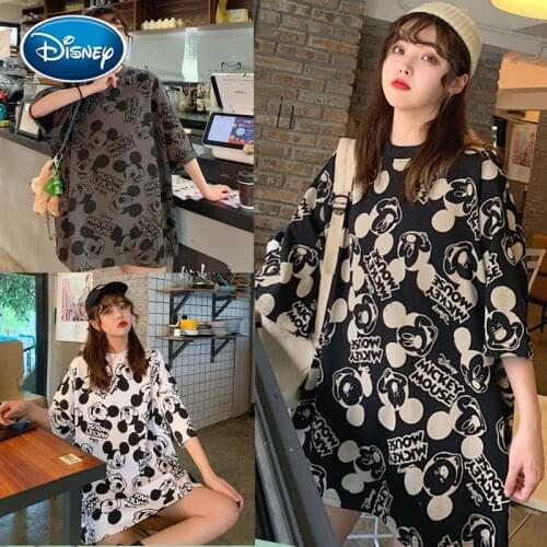 Disney Mickey Printing Tshirt Tops Summer casual oversized Women T-shirts Ulzzang Streetwear Harajuku short sleeve tshirt