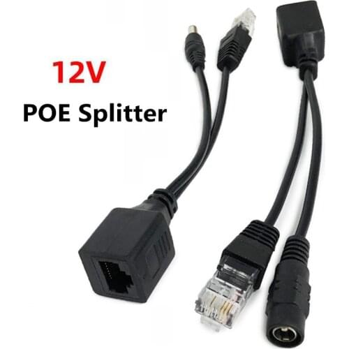 2 Pairs POE Cable Passive Power Over Ethernet Adapter Cable POE Splitter RJ45 Injector Power Supply Module 12-48v For IP Camera