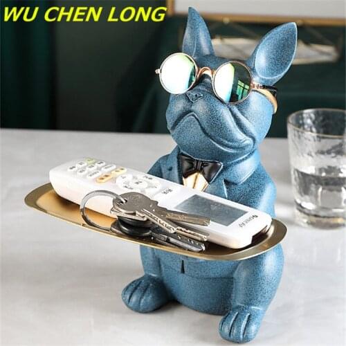 Cool Bulldog Statue Table Decoration Art Sculpture Home Decor Multifunction Desk Storage Figurine Decorative Coin Bank R5701