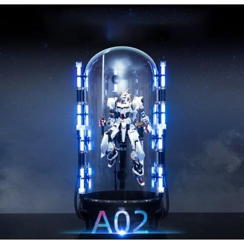 Led Model Display Box Glass Custom Made Wooden Sci Fi Fluorescent Bracket Dustproof Stand Protective Cover Damaged Transparent