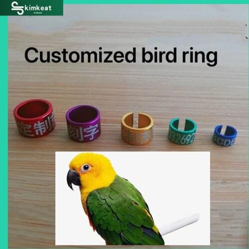 50 Pcs Aluminium alloy Open-loop Bird Leg Rings Pigeon Parrot Canary Finch Leg Bands Color-random