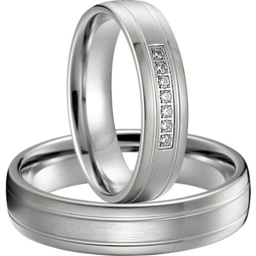 Best anniversary gift silver silver color titanium jewelry western custom wedding bands couples rings sets for lovers