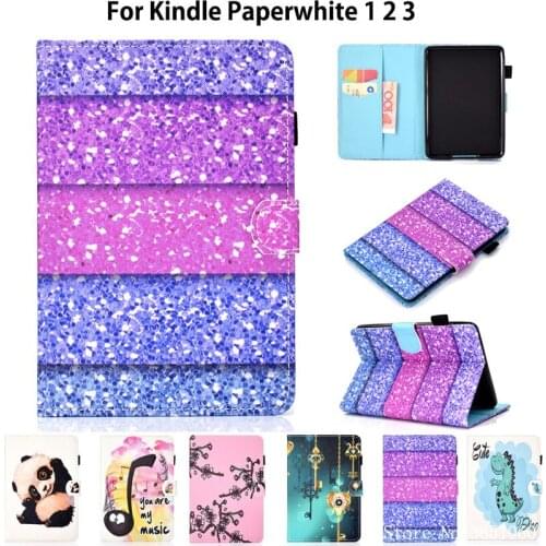 Cute Cartoon Case for Amazon Kindle Paperwhite 1 2 3 6 " Smart Auto Sleep Wake Up Coque Cover for Kindle Paperwhite 1 2 3