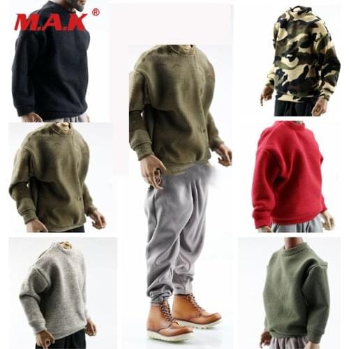 In Stock 1/6 Scale Male Figure Sweater Hoodies Sleeve Long Coat Clothes Accessory fit 12 inches Action Figure Body