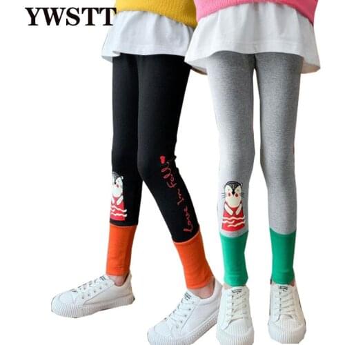 Girls Skinny Pencil Pants Autumn Leggings Winter Stretch Trousers Cotton Bottom Kids School Sport Pants