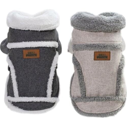 Small Dog Clothes Winter Warm Puppy Cat Pet Clothing Padded Fleece Collar Dog Coat Jacket For Chihuahua French Bulldog