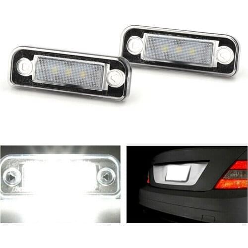Pair License Number Plate Light Lamp Error Free For Mercedes Benz W203 5D W211 R171 W219