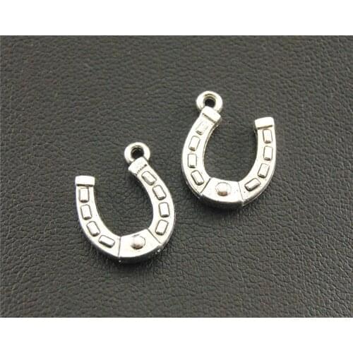 10pcs Silver Color horseshoe Charm Pendant DIY Necklace Jewelry Findings 12x15mm A1369