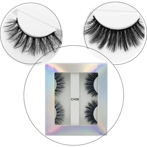 NEW 2 Pairs Mixed Styles 3D Mink Hair False Eyelashes Handmade Natural Long Eyelash Wispy Fluffy Multilayer Lashes Reusable