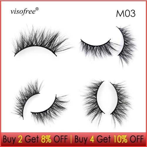 Visofree Eyelashes 3D Mink Lashes Fluffy lashes Cruelty Mink Eyelashes Extension lashes Natural Long False Eyelashes Makeup