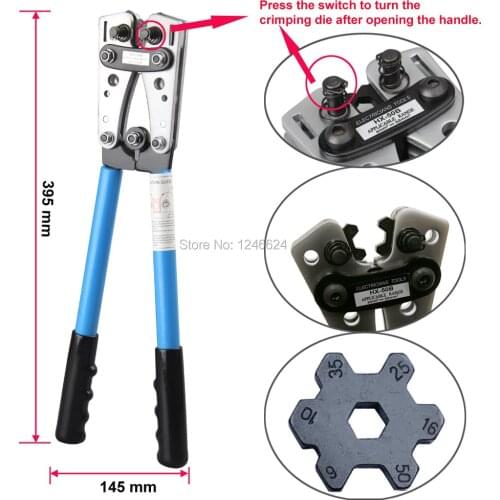 HX-50B hand Heavy Duty crimp6-50mmsq Tool China cable lugs Crimping Tool Easy operated pliers