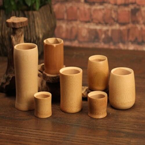 Japanese Style Bamboo Drinking Cup Vintage Tea Cup Wooden Cup Breakfast Tea Milk Natural Drinkware Supplies