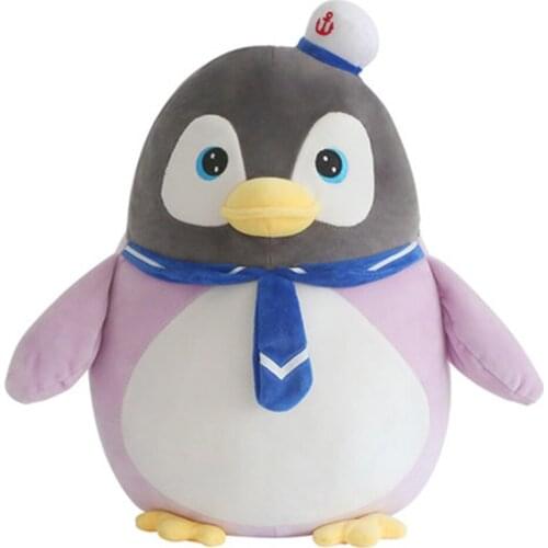 Cute purple blue blue green penguin plush toy doll girl bed with you sleeping with you holding pillow small pose doll
