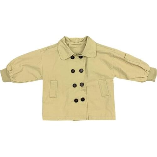 Childrens Long Trench Coat Boys and Girls Lapel Fashion Jackets Toddler Outwear Kids Long Sleeve Windbreaker Coat Jackets 2-6Y