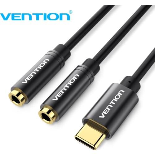Vention USB type C Headphone Splitter 3.5mm Type-C to Aux Audio cable 3.5mm Headset Splitter adapter for Microphone Xiaomi Letv