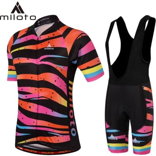Miloto Women cycling jersey suits breathable summer short mountain bile sportwear Ropa Ciclismo road bicycle MTB clothing sets