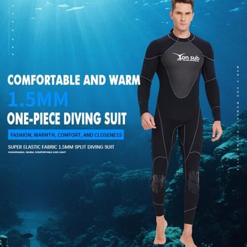 1.5mm Neoprene WetSuit Men Suit Scuba Diving Surfing Spearfishing One-piece Indoor Swimwear Snorkeling Suit Prevent Jellyfish