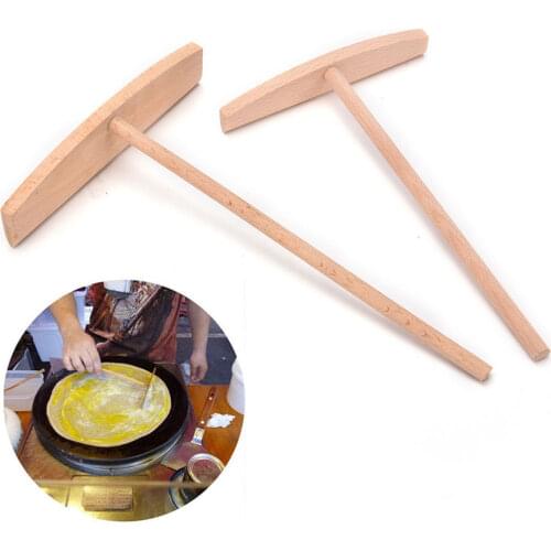 1 PCS Wooden Crepe Maker Pancake Batter Spreader Stick Home Kitchen Tool Kit DIY Use 2 Sizes