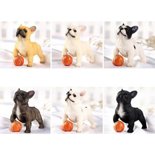 1 PCS French Bulldog Play Ball Pet Animal Figure Model Adult Kids Collection Science Education Toys Gift Home Decor