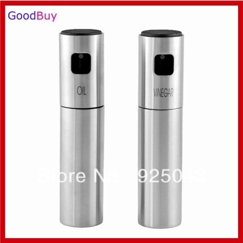 New 2pcs/set Food Salad BBQ Cooking Stainless Steel Olive Oil Sprayer Spray Pump Bottle + Vinegar Sprayer Bottle Kitchen Tools