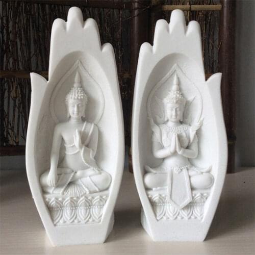 2Pcs Buddha Statue Hands Sculptures Monk Figurine Tathagata India Yoga Fengshui Home Decoration Accessories Dropshipping
