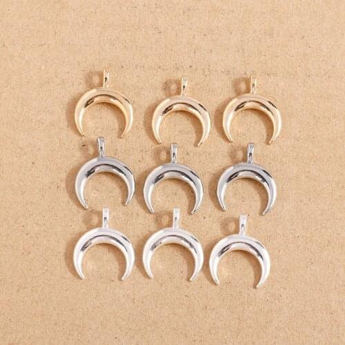 20pcs 17*20mm European Crescent Moon Beads Fits DIY Handmade Charms Bracelets Anklets Necklaces Accessories