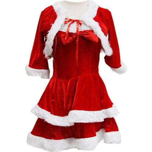 2020 New Luminous Santa Claus Cosplay Costumes Adult Suit Christmas Role Play Dress Halloween Stage Show Women Coat Dresses