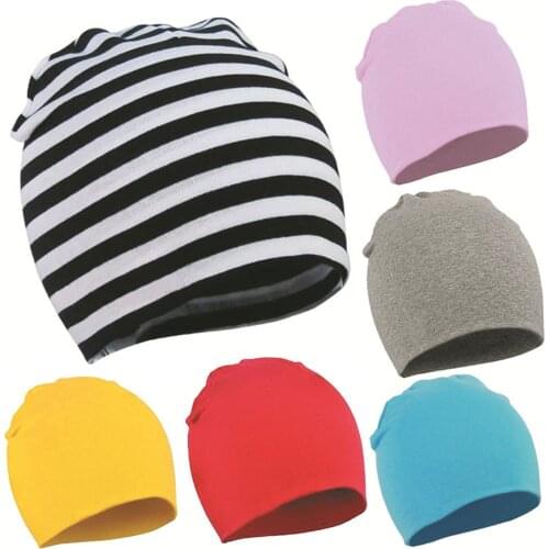 2021 Fashion Striped Kids Baby Hat Cotton Sleeve Caps for Boys Girls Toddler Baby Cap Children Chapeau Baby Clothing Accessories