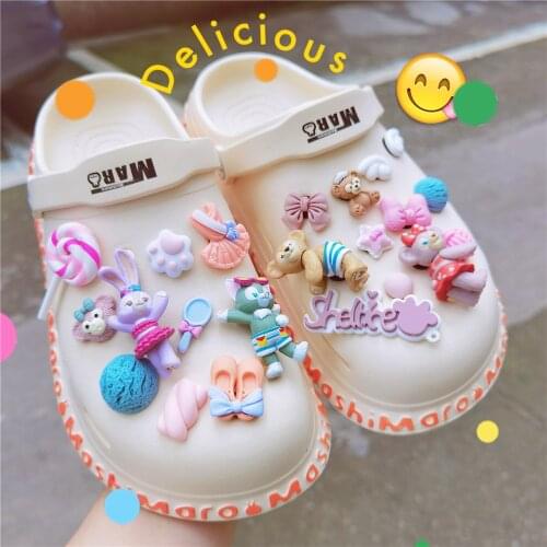 20pcs/set 3D Shoe Decoration Buckle croc Charms cute bowknot rubbit Accessories DIY Combination Jibz Kids Gifts kid friends gift