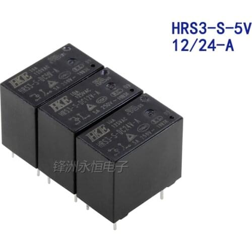 5PCS/Lot Small Power Relay HRS3-S-DC5V DC12V DC24V-A 10A 125V 4PIN