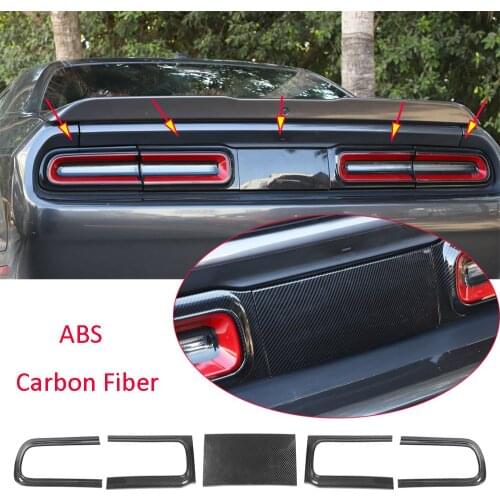 5pcs Carbon Fiber ABS Rear Tail Light Lamp Cover Fit for Dodg Challenger 2015-2020