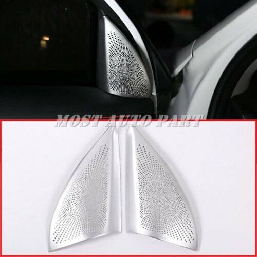 Aluminium Alloy Interior Front Car Door Speaker Frame Cover Trim For BMW X1 F48 2016-2019 2pcs Car Decoration Car Trim