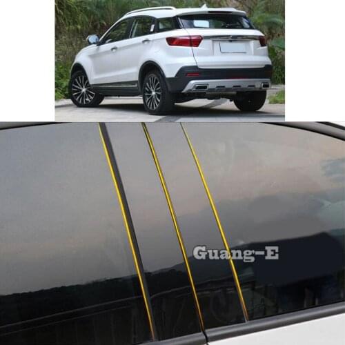 Car PC Material Pillar Post Cover Door Trim Window Piano Black Molding Sticker Plate Parts For Ford TERRITORY 2019 2020 2021