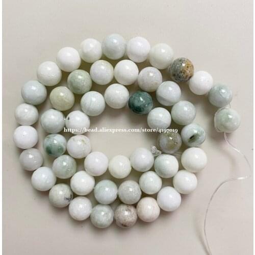 Free Shipping New Arrival White and Green Jades Gem Beads 15" Strand 6 8 10mm Pick Size For Jewelry Making
