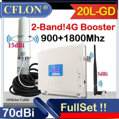 BigSale!! GSM Repeater 900 1800 2100Mhz Dual-Band Cellphone 4G Cellular Amplifier LTE DCS GSM 2G 3G 4G Signal Booster Repeater