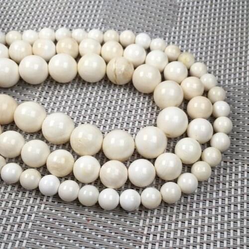Natural shell beading white Round beads Punch loose bead isolation bead for Jewelry Making DIY for bracelet necklace Accessories