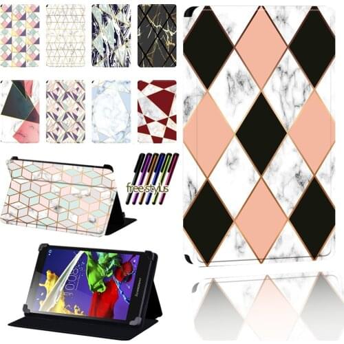 Tablet Case for Lenovo Tab 2 A7/A8/A10-70/Tab 3/Tab 4 Tablet Pu Leather Foldable Protective Case Shell + Pen