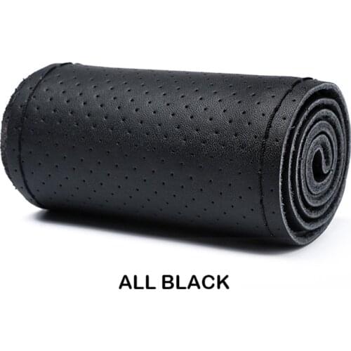 Car steering wheel cover genuine leather pu Diameter 38cm Steering cover Diy hand stitching Steering cover car accessories