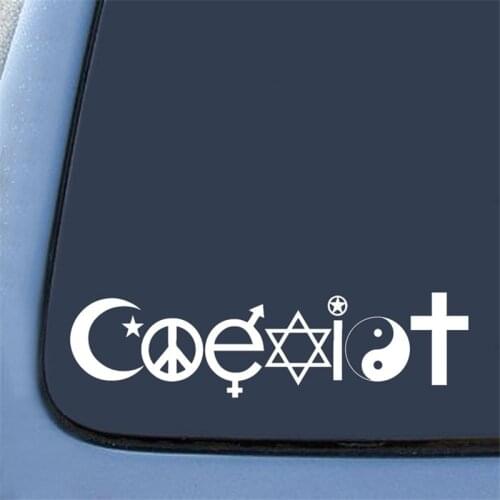 COEXIST - Promote Peace Auto Band Vinyl Decal 6'' White accessories sticker free sticker window sticker pvc vinyl stickers