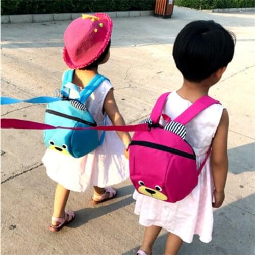 Toddler Anti Lost Backpacks Children Cartoon Dogs Anti Lost Wrist Link Kid Schoolbag Baby Boys Walking Leashes Bag Girl Backpack