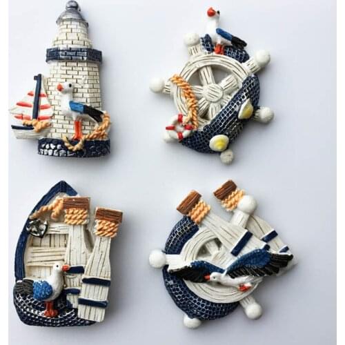 High-end 3D Greece Crete Santorini Fridge Magnet Tourist Souvenir Aegean Sea Refrigerator Magnets Home Decoration Craft