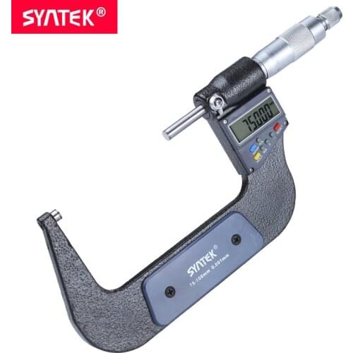 Syntek 0.001mm Electronic Digital Analog Micrometer Multi-function 0-100mm 0-4inch Caliper Gauge Meter Carbide Tip Measure Tools