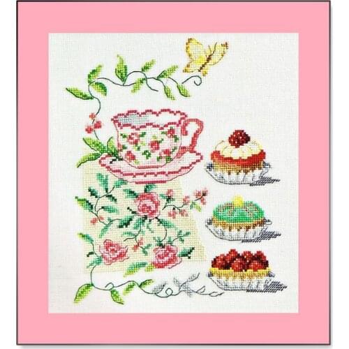 Fishxx cross-stitch A879 cartoon Cake and coffee cup food 100% accurate pattern 11CT