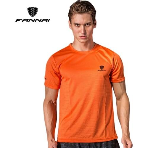 FANNAI Men Tennis T Shirt Sports O-neck Quick Dry Breathable Shirt Run badminton male Short sleeve t shirts tops tees clothing