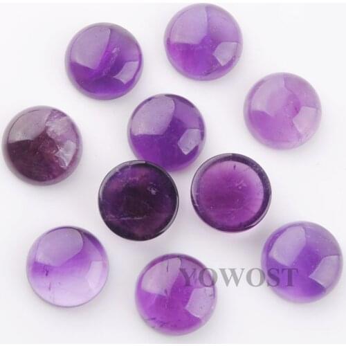 New Style Raw Gem Amethysts Stone No Drilling Hole Flat back CAB Cabochons Fit 12mm Cameo Base Button Jewelry 20Pcs/lot QU3258