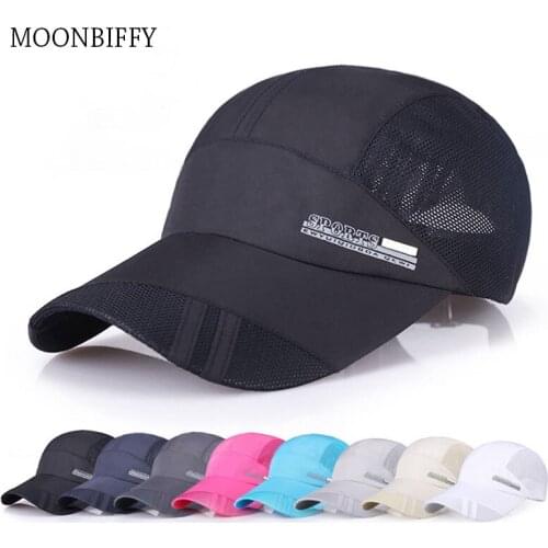 Mens Baseball Cap Adjustable Outdoor Snapback Bone Summer Sun Running Sport Hat Breathable Thin Mesh Fast Drying Caps